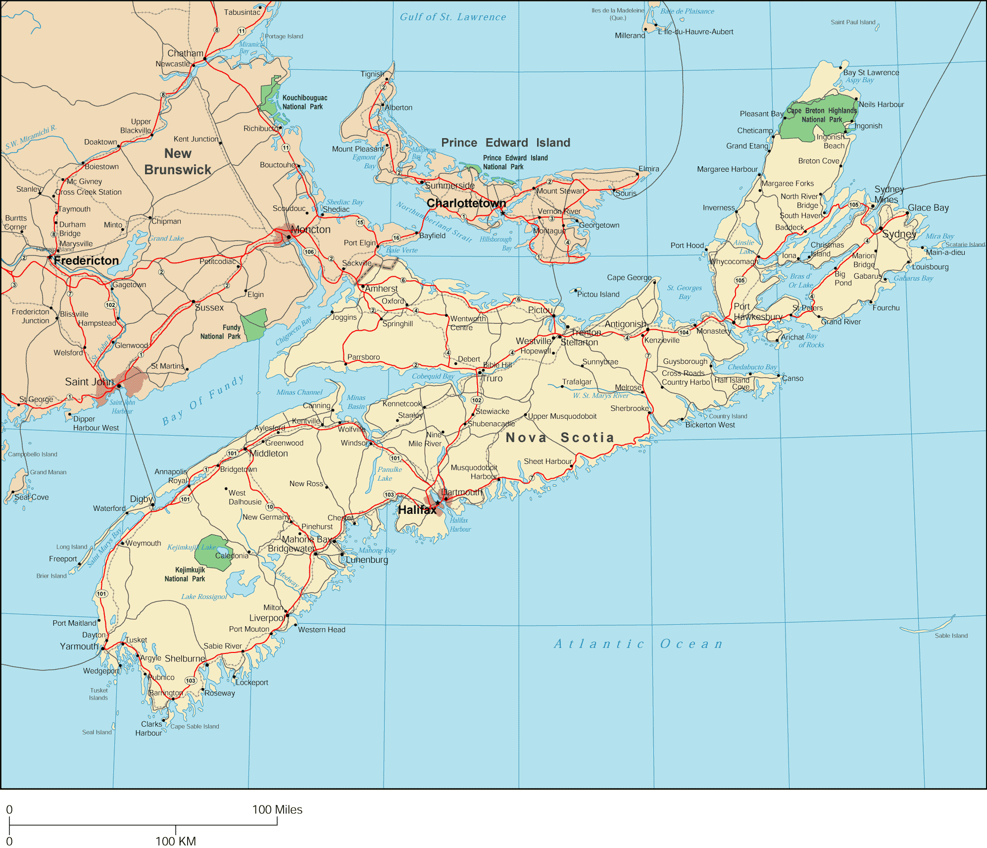 Nova Scotia Map Detailed Map of Nova Scotia