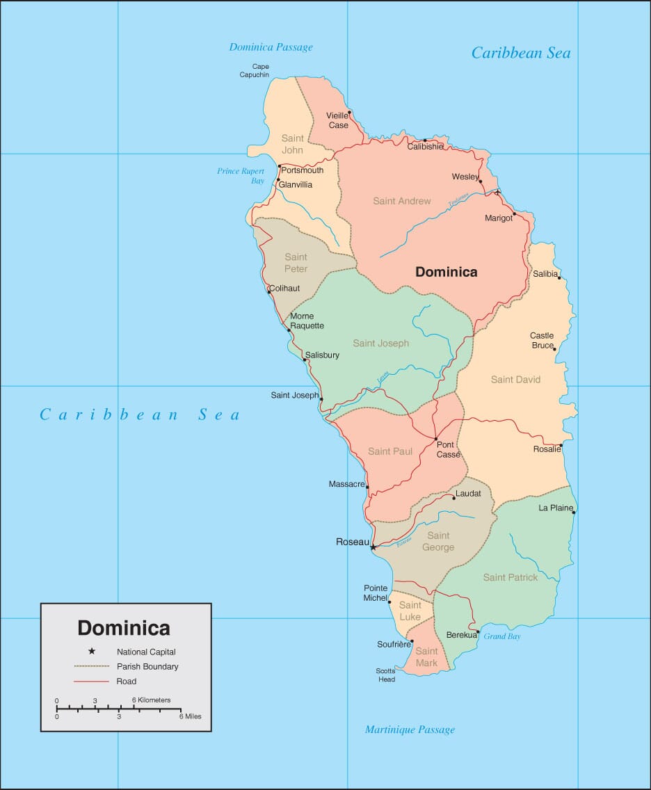 Dominica Map Detailed Map Of Dominica