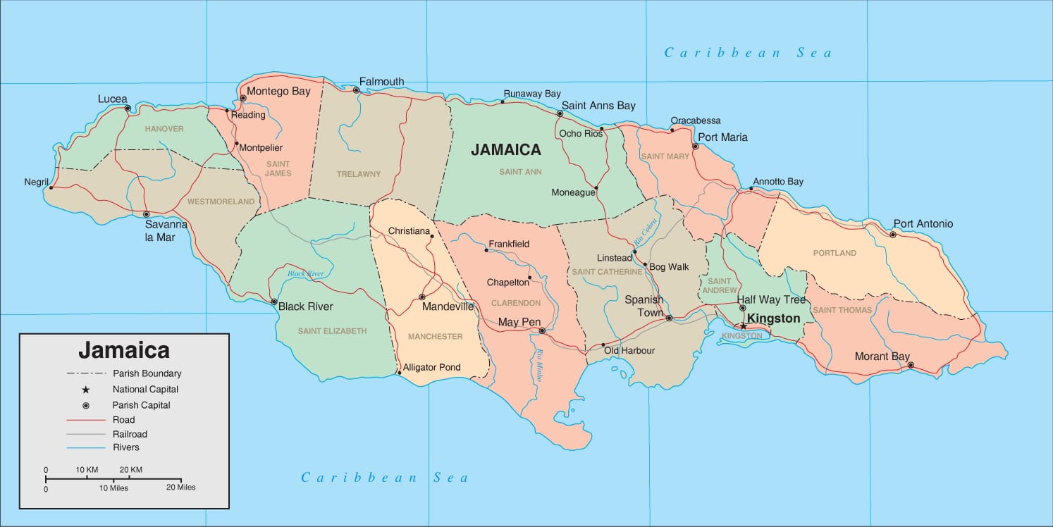 Jamaica Map - Detailed Map of Jamaica