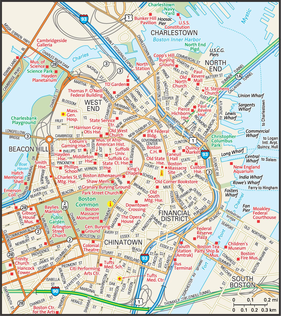 Hotels Boston Map 