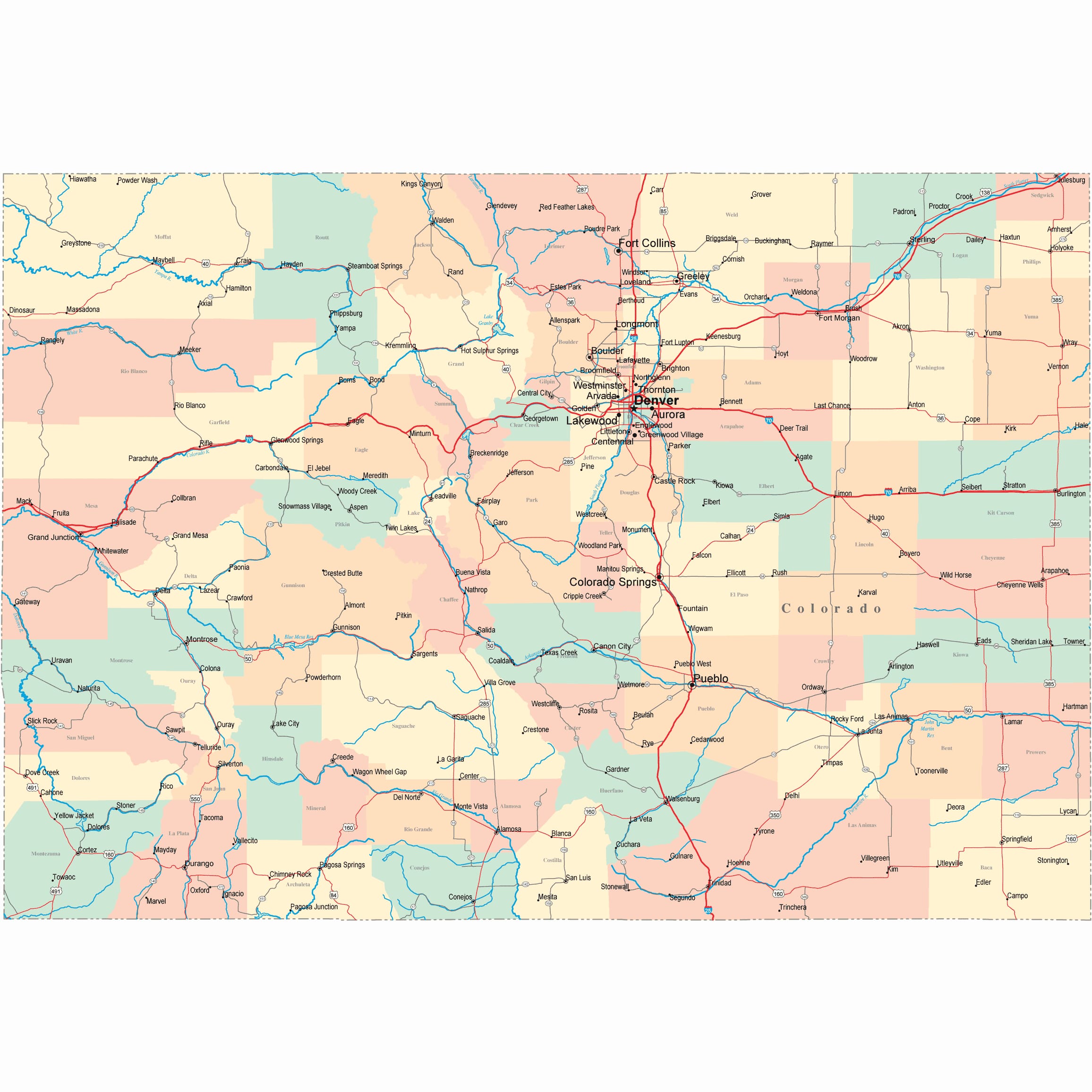 Colorado Road Map CO Road Map Colorado Highway Map