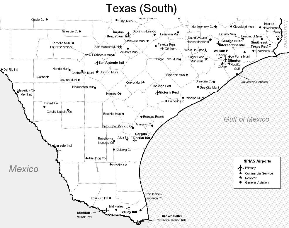 South Texas Airport Map South Texas Airports