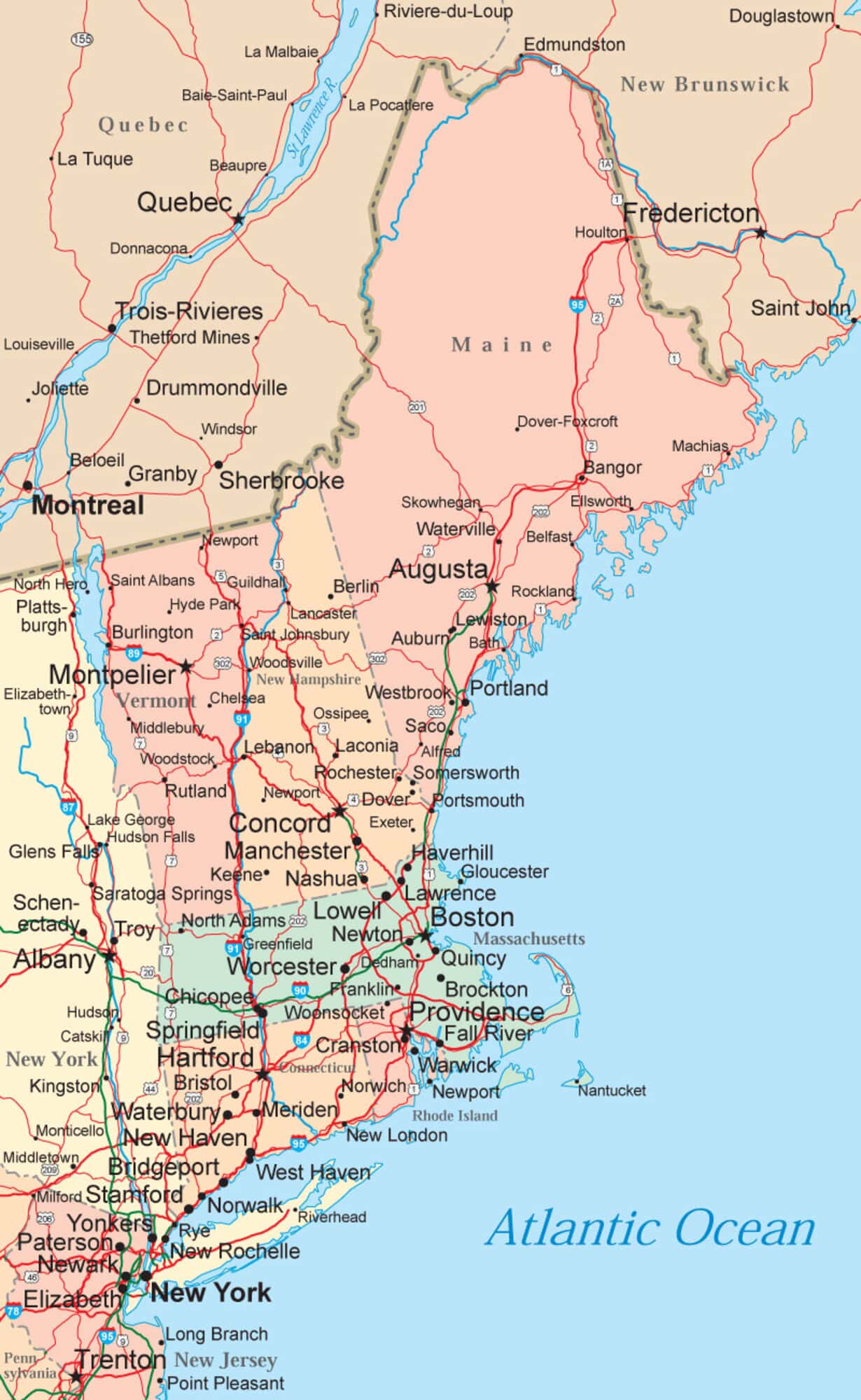 coastline map of new england coast New England Map Maps Of The New England States coastline map of new england coast