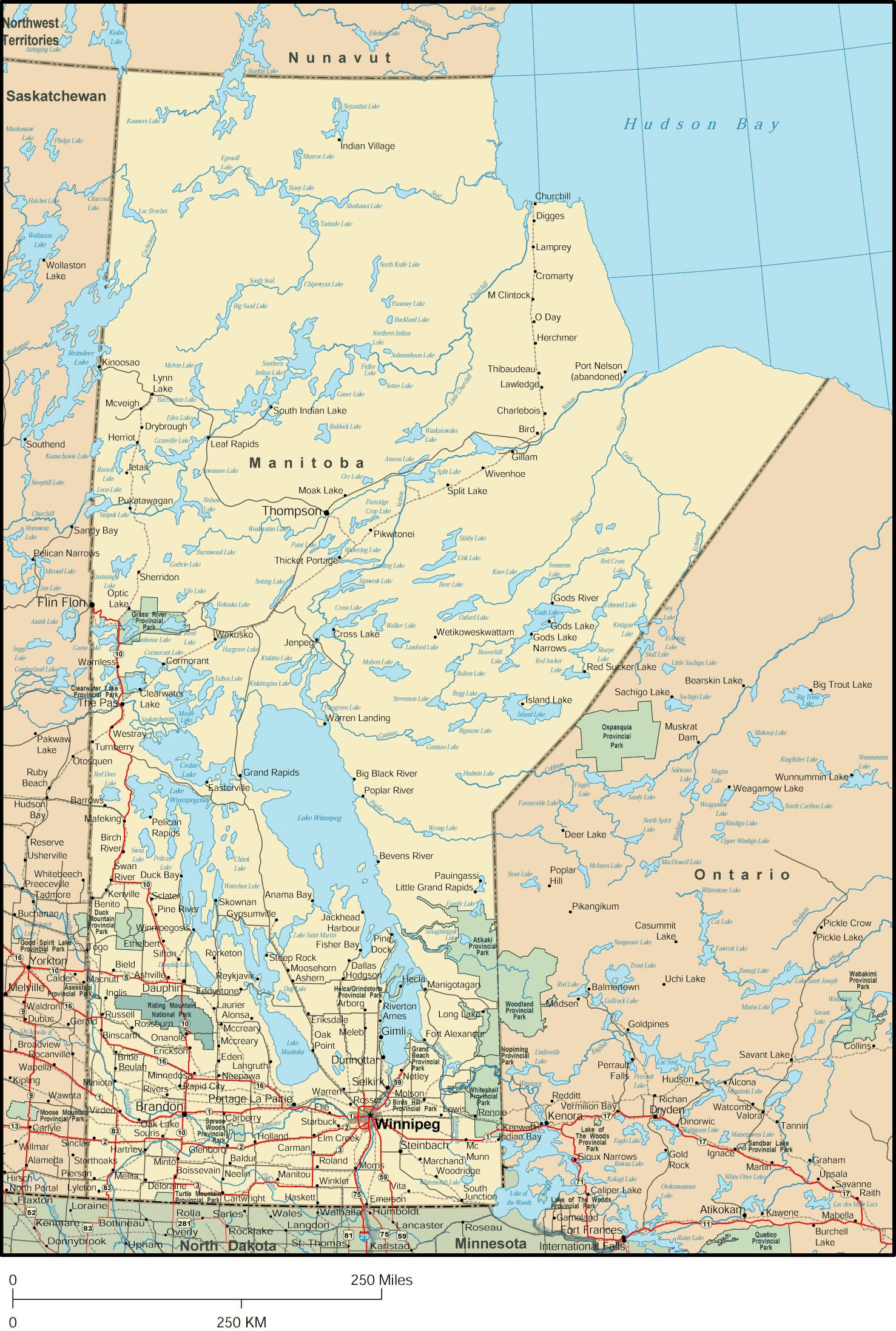 Manitoba Map Detailed Map Of Manitoba Canada   Manitoba Map 