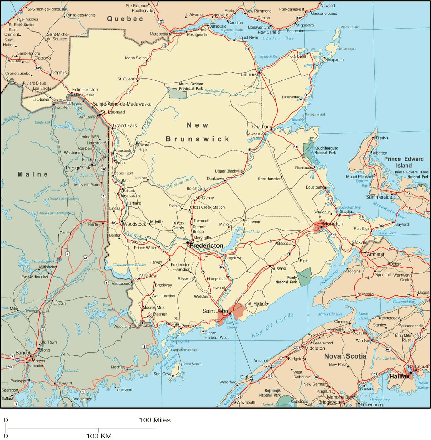 New Brunswick Highway Map New Brunswick Map - Detailed Map Of New Brunswick
