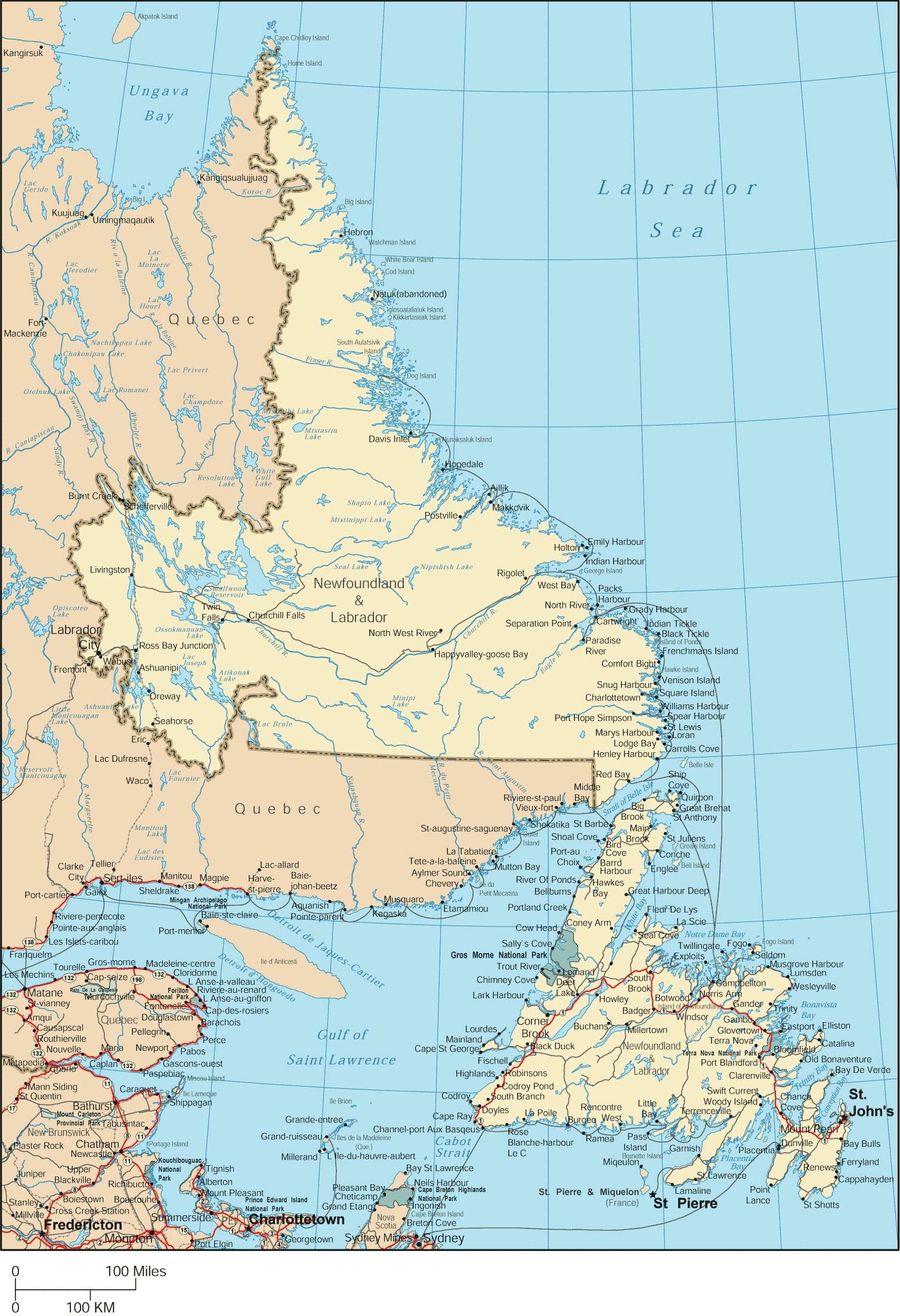 Newfoundland Map - Map of Newfoundland And Labrador