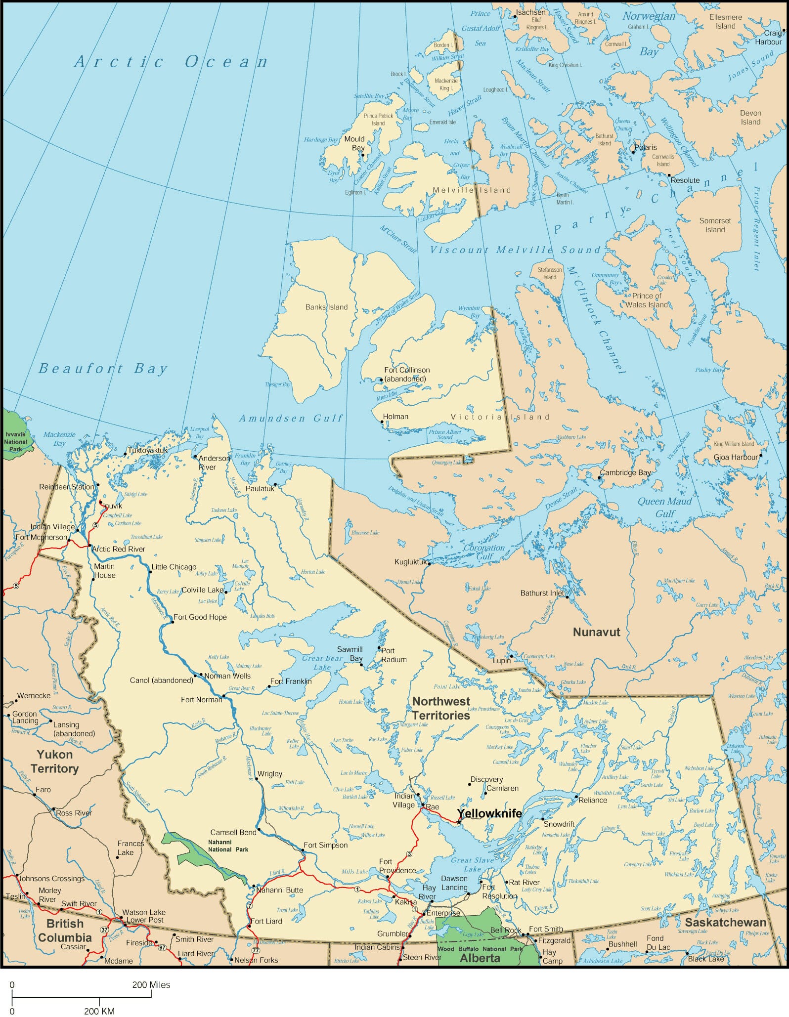 Northwest Territories Map 