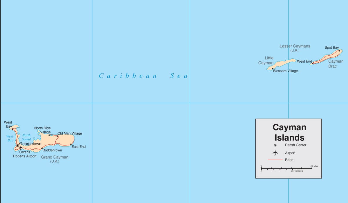 Cayman Islands map