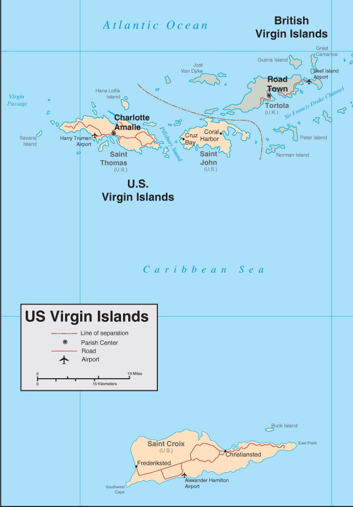 US Virgin Islands Map Map Of US Virgin Islands Usvi Map