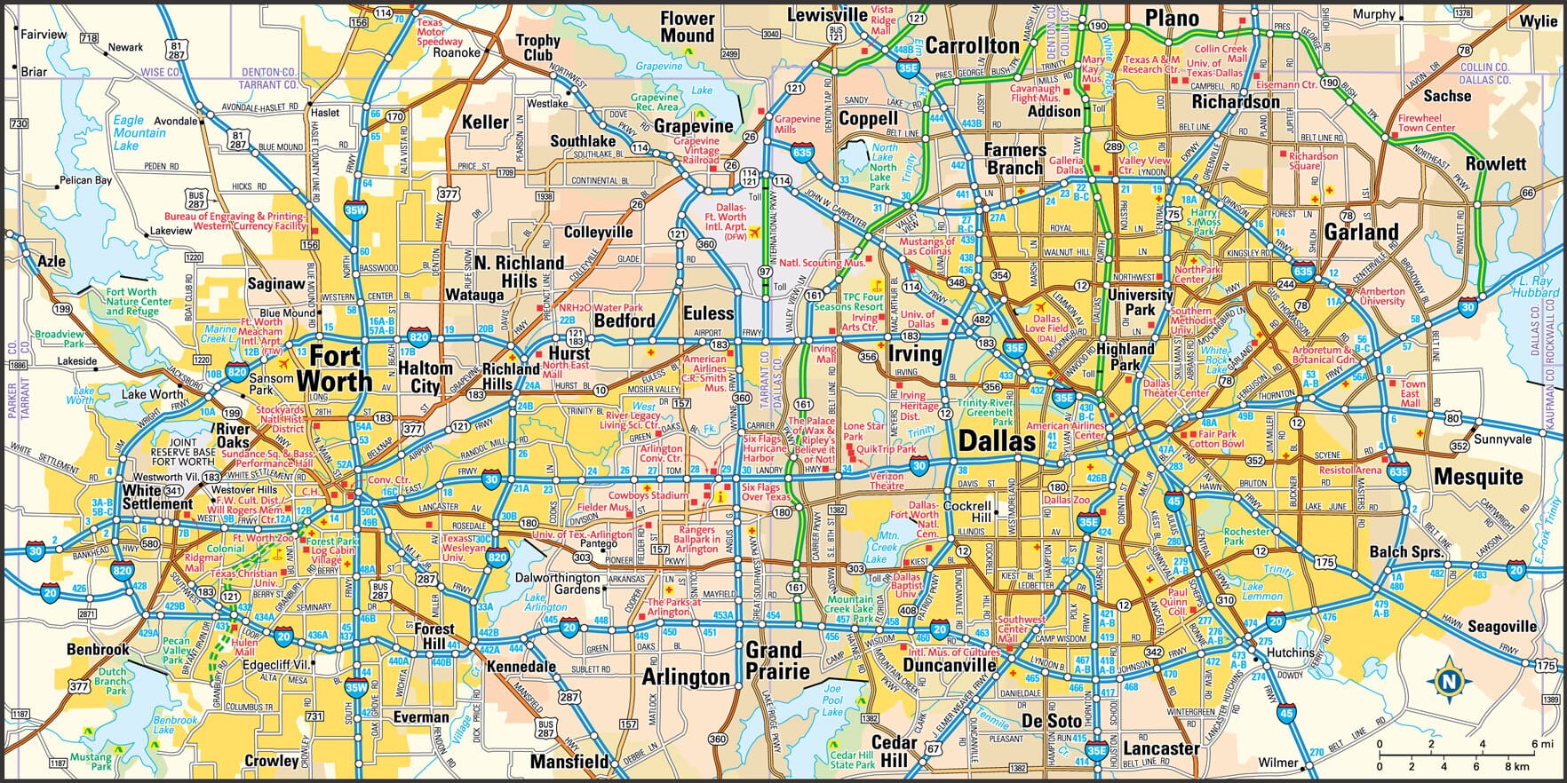 dfw map with cities        <h3 class=