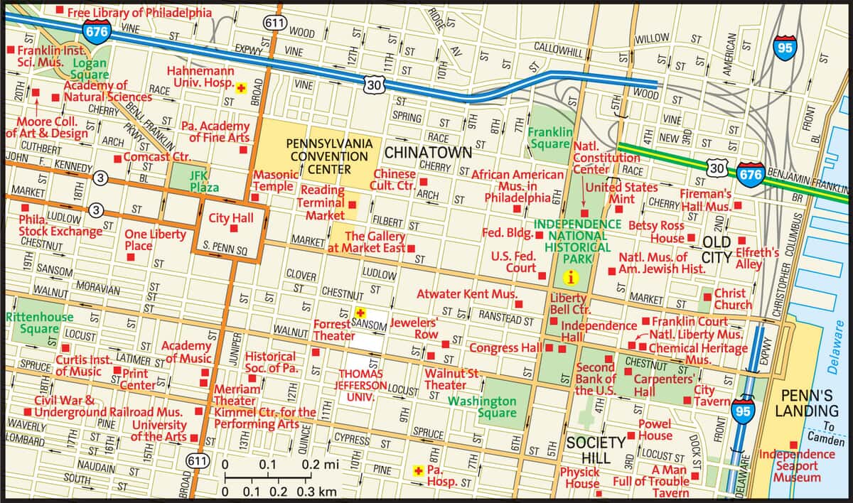 Interactive Map Of Philadelphia Philadelphia Map - Guide To Philadelphia, Pennsylvania