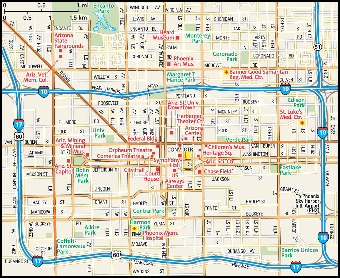 Downtown Phoenix Map 1156 