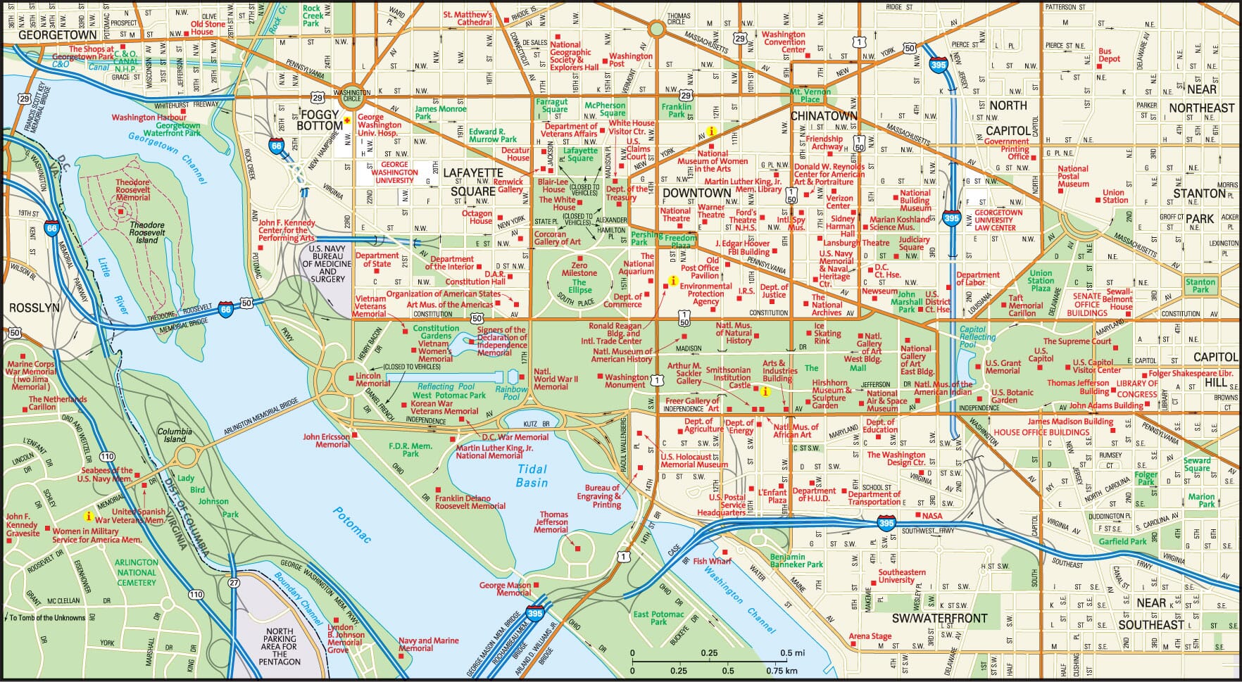 United States Map Washington DC