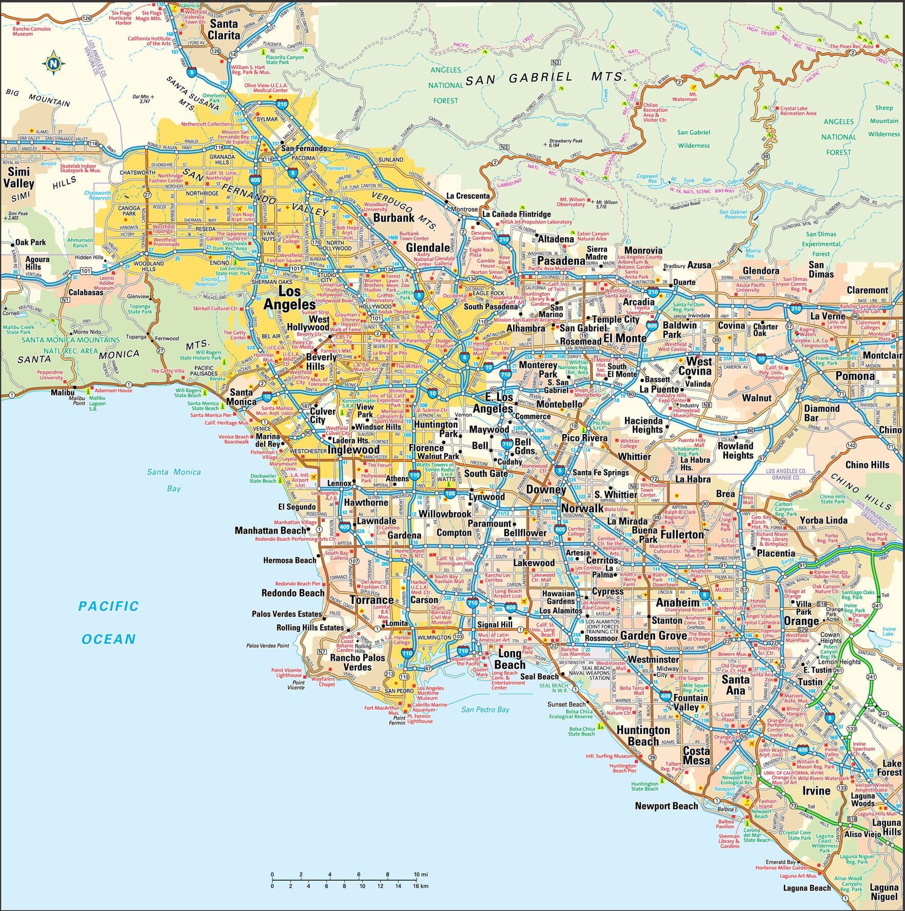 Los Angeles Map - Guide to Los Angeles, California