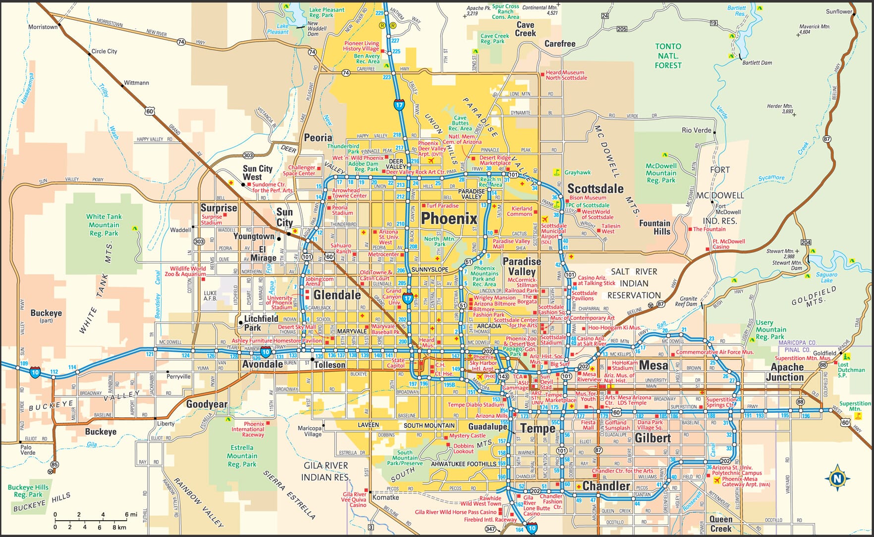 Phoenix Map Guide To Phoenix Arizona 8379