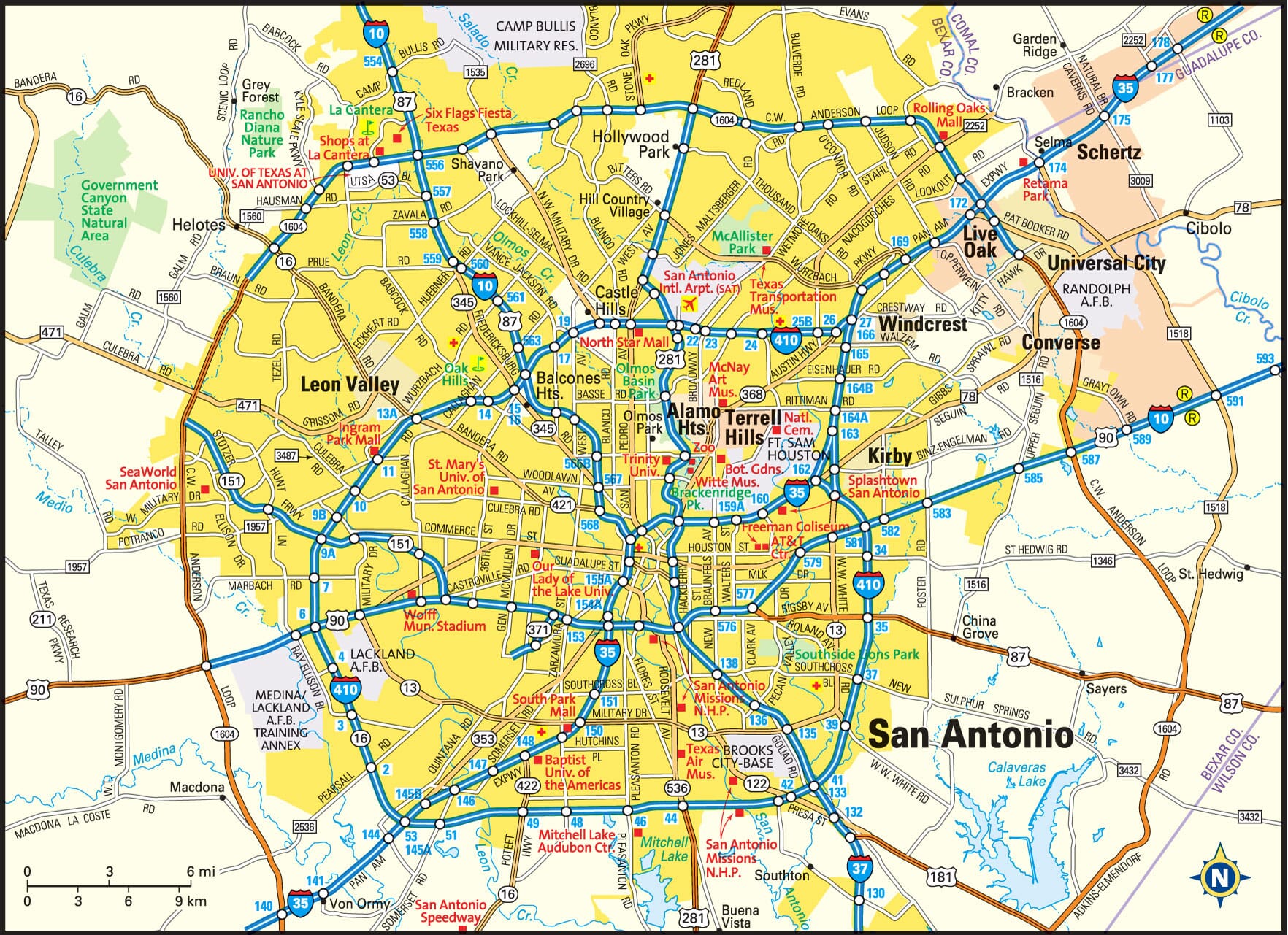 Map Of San Antonio Area
