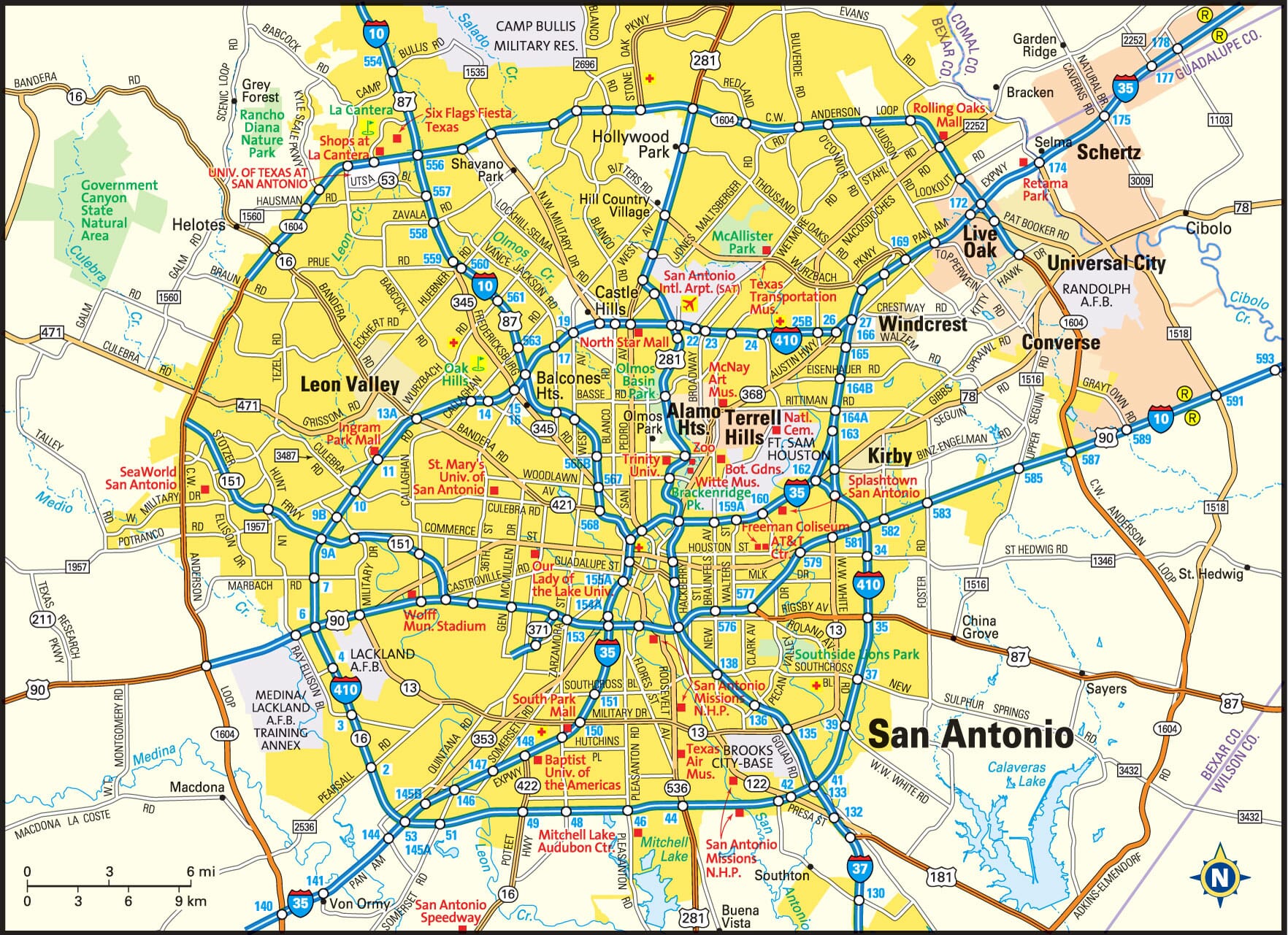 San Antonio Map - Guide to San Antonio, Texas