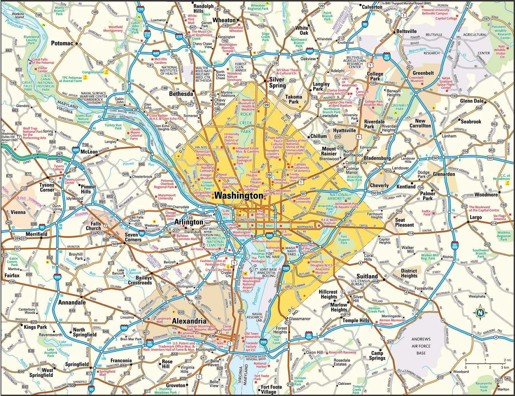 Washington DC Map and Travel Guide - Maps of Washington, DC