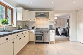 kitchen with white cabinets