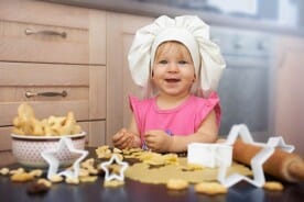 baking cookies in the kitchen