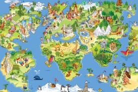 illustrated world map