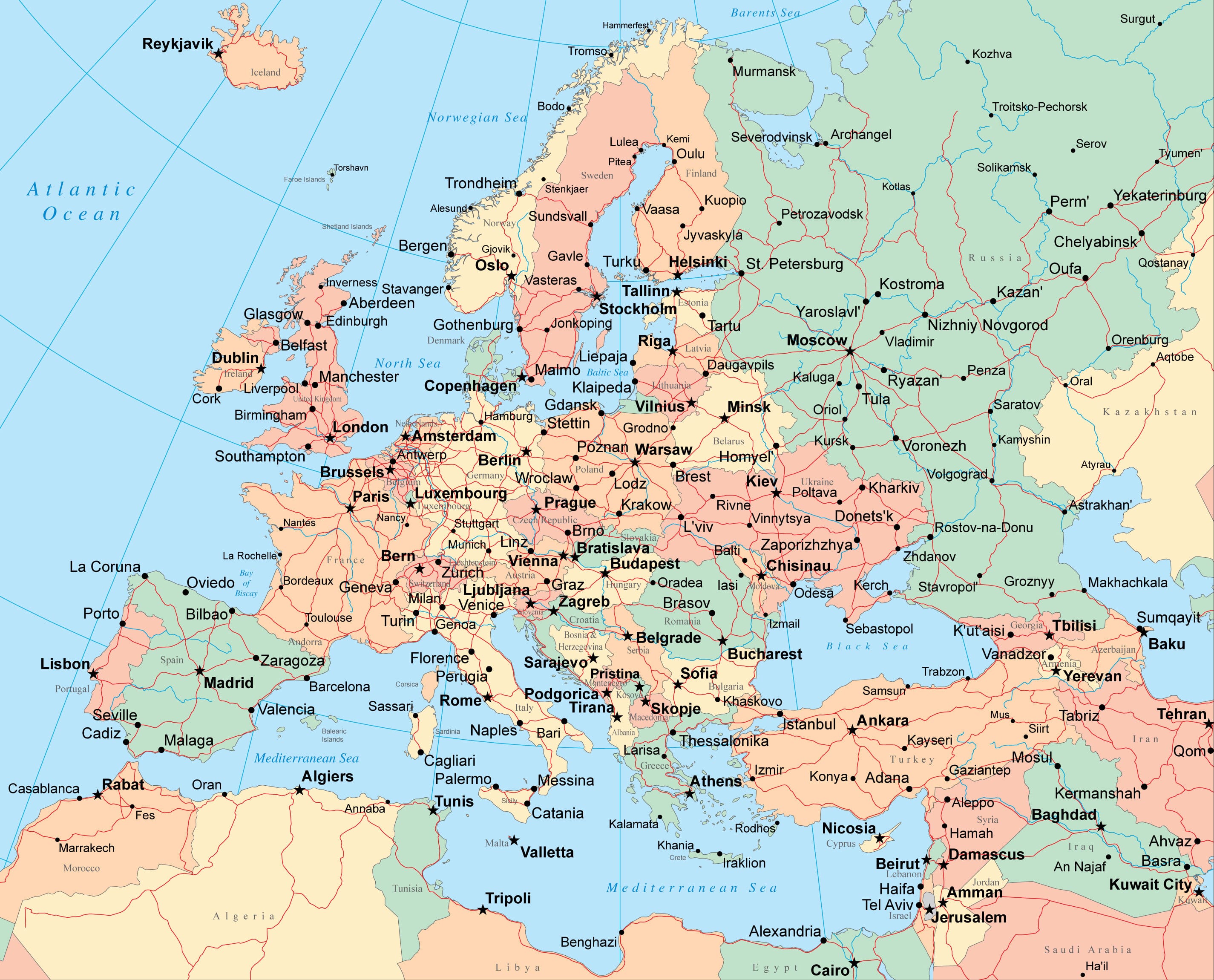 Europe Political Map Political Map Of Europe Worldatlas Com - Large Map ...