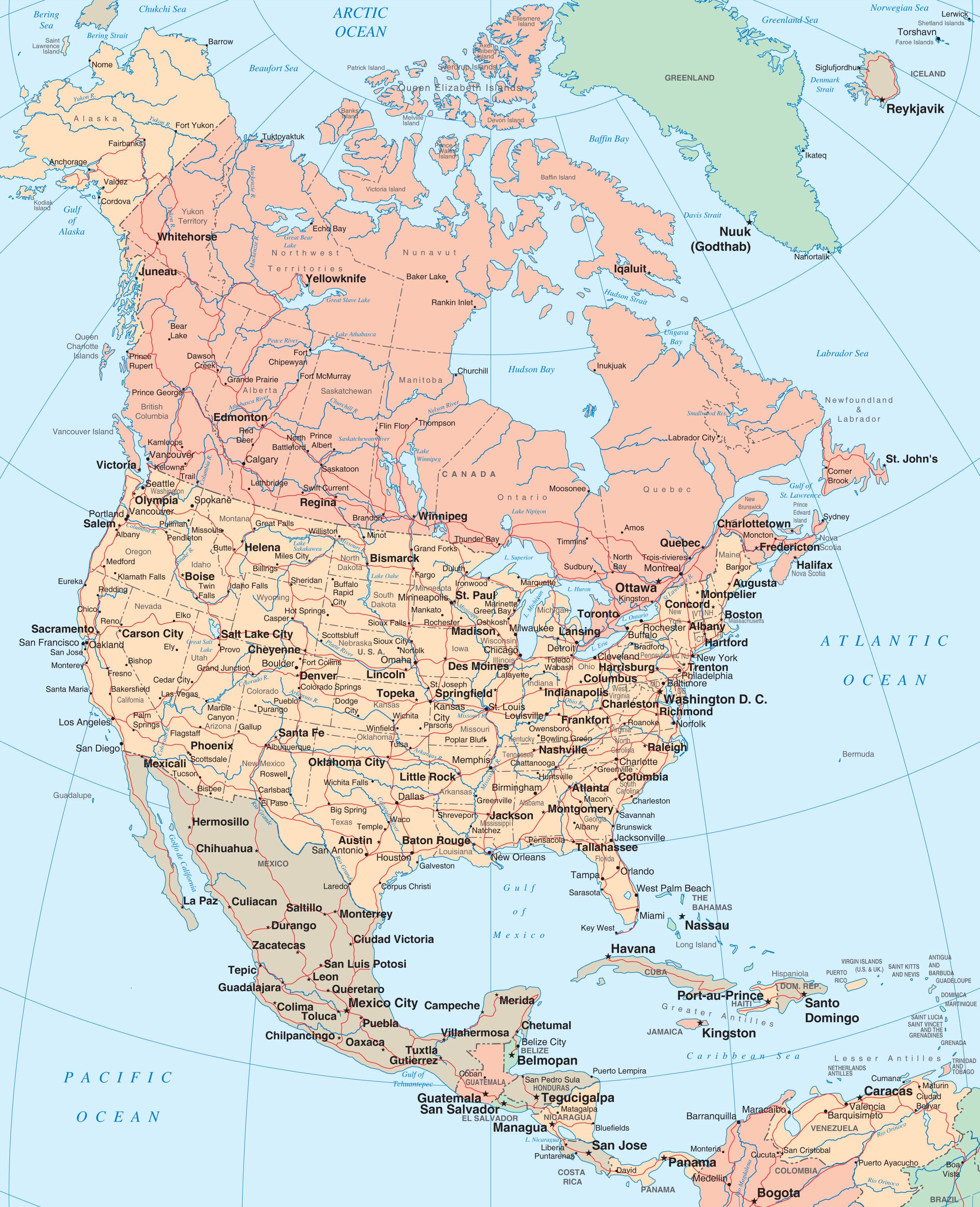 Map of North America - North America Maps and Geography