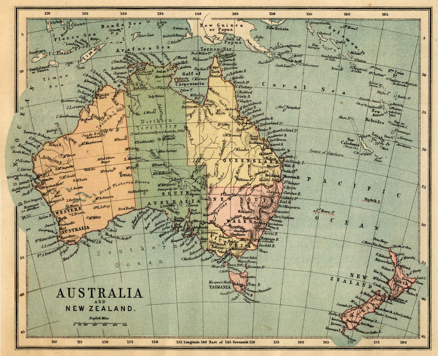 vintage Australia map