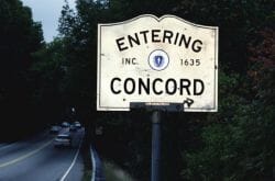 Concord road sign