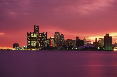 Detroit Michigan skyline