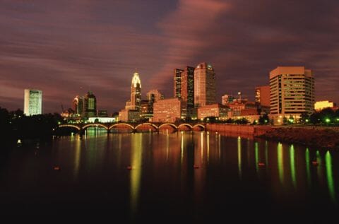 Columbus Ohio at dusk