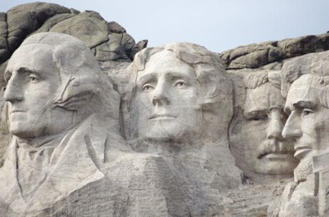 Mount Rushmore - South Dakota - George Washington, Thomas Jefferson, Abraham Lincoln, Teddy Roosevelt