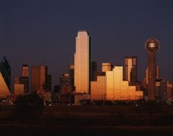 Dallas skyline at dusk