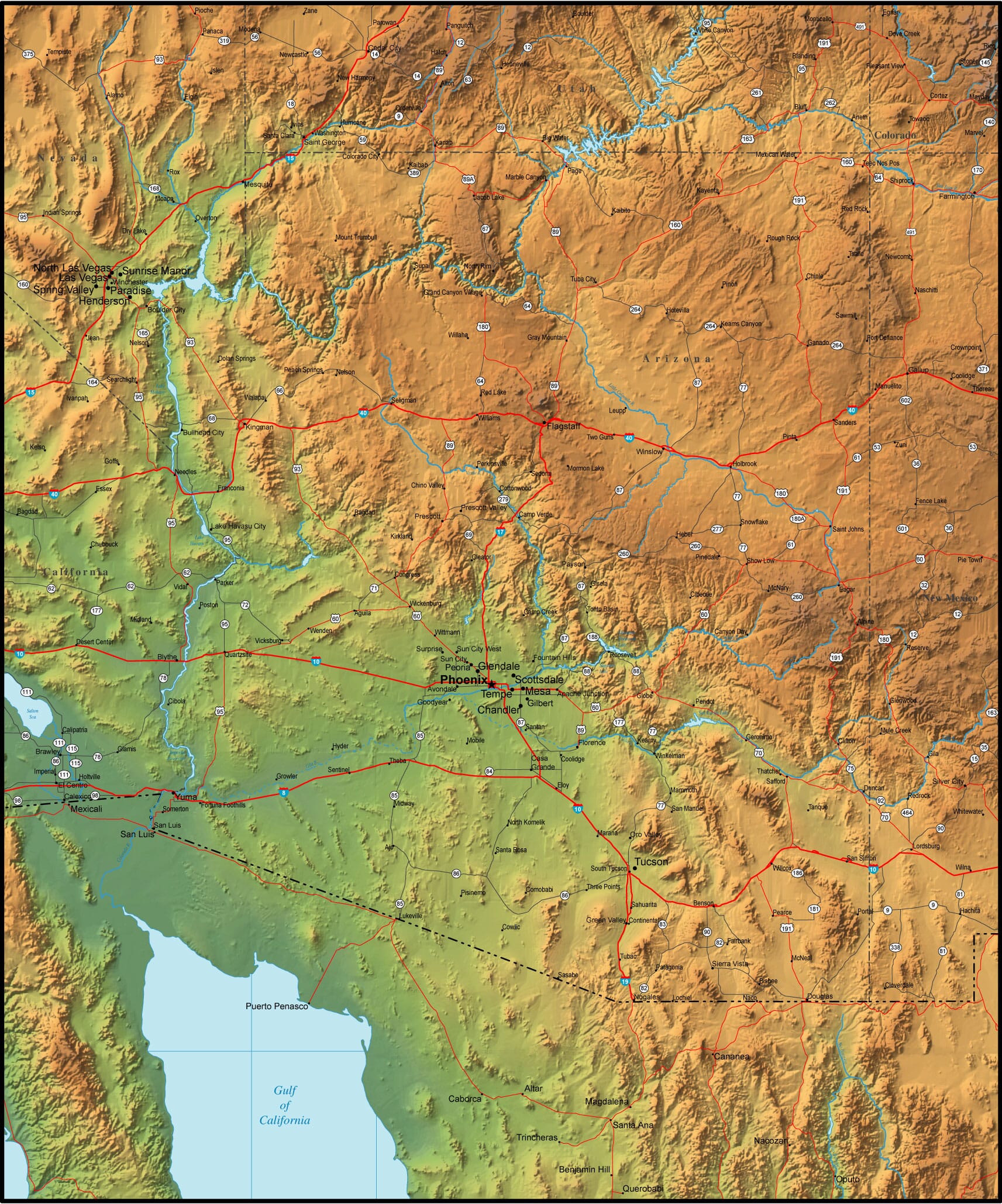 Arizona regional map