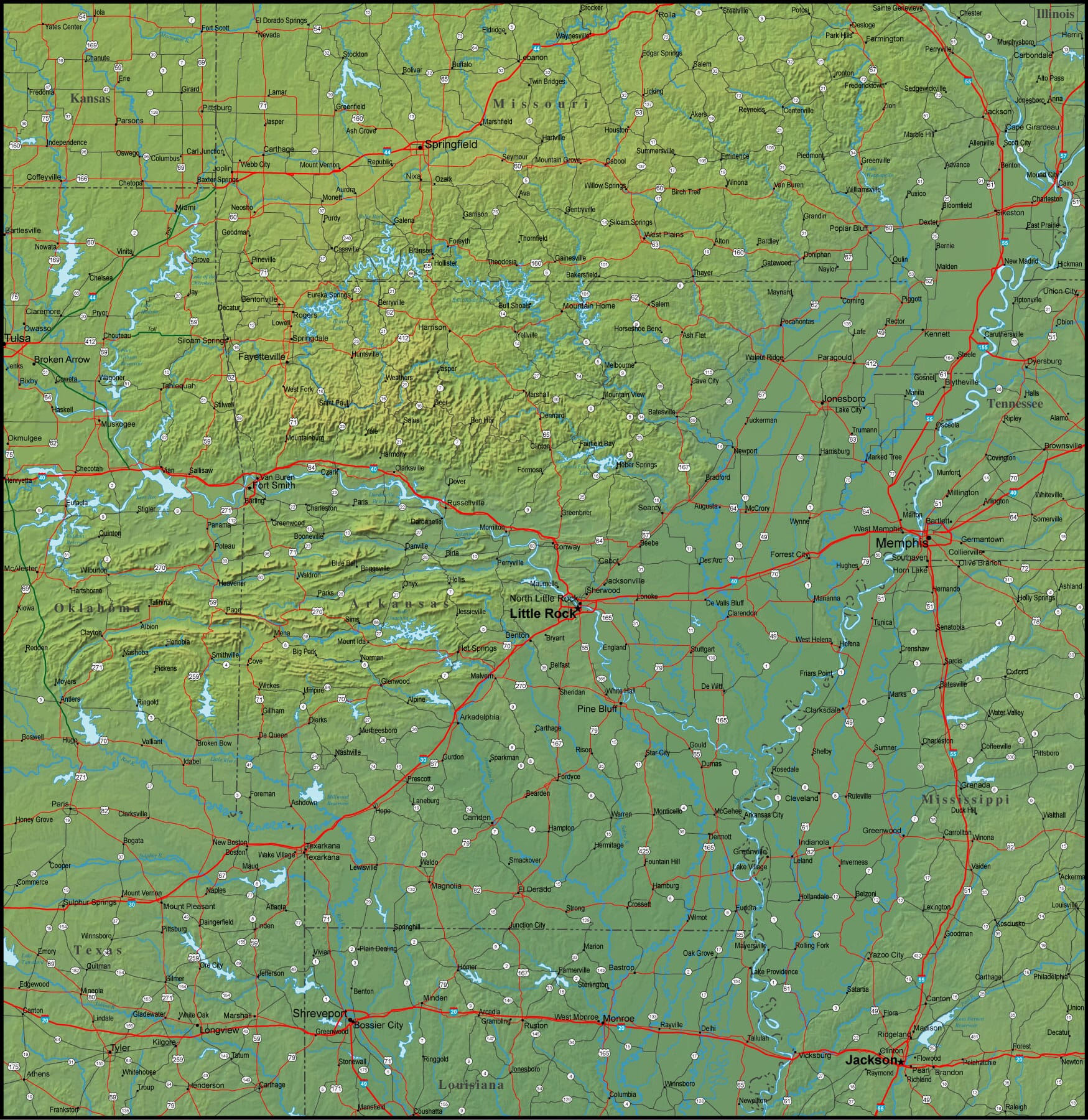Arkansas regional map