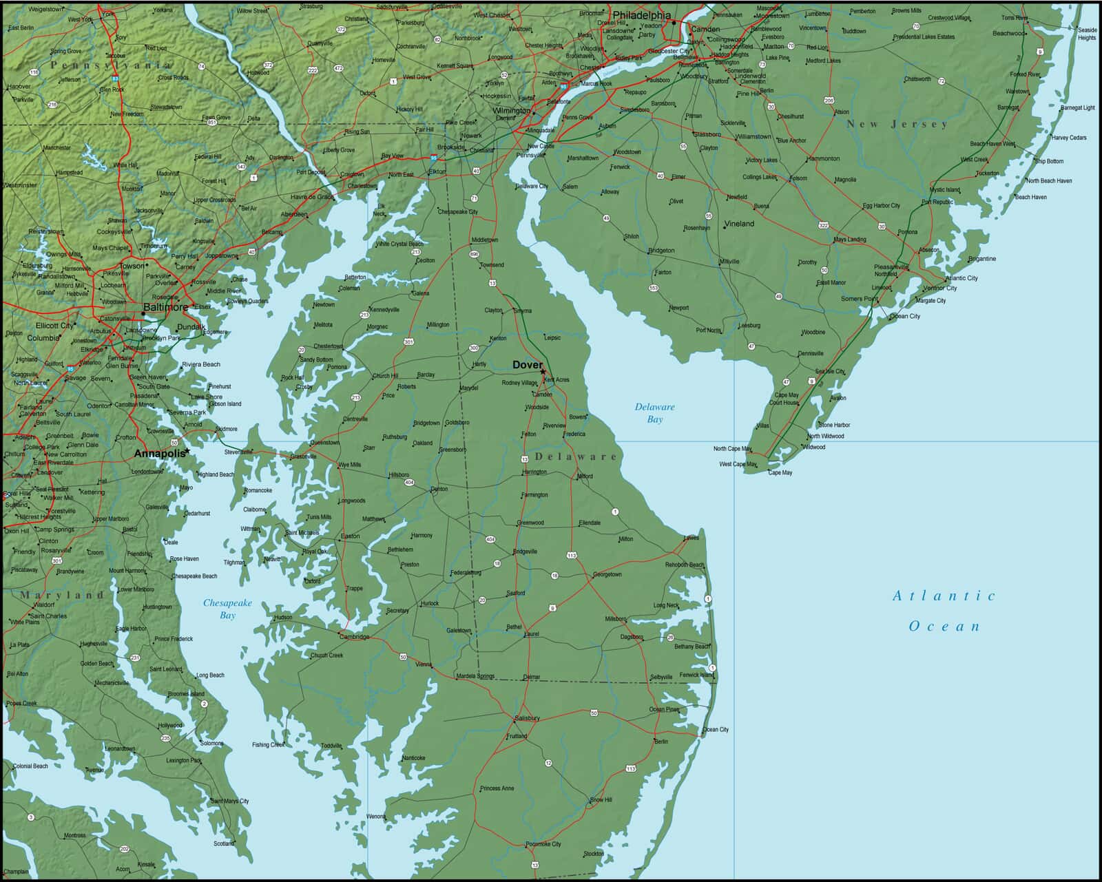 Map Of Delaware Delaware Zip Code Maps