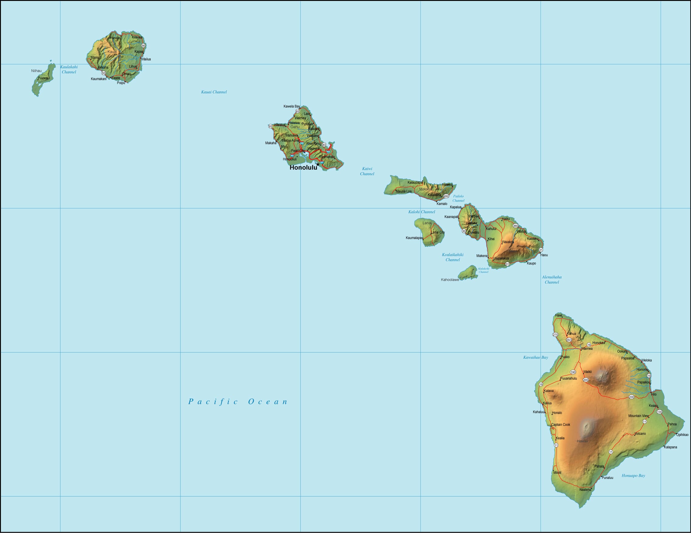 Гавайи какая страна. Штат Гавайи на карте. Гавайские острова карта географическая.