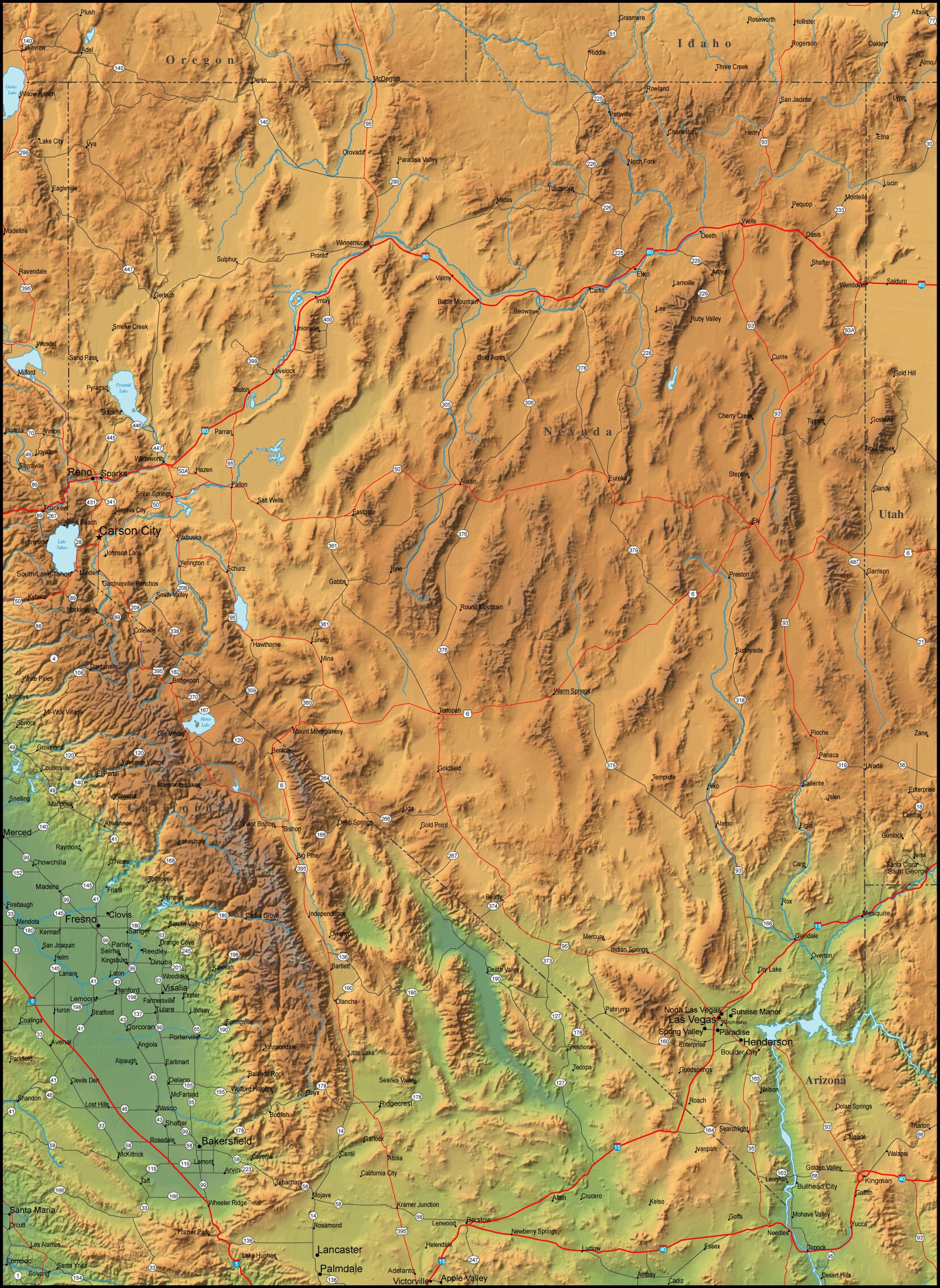 Nevada regional map