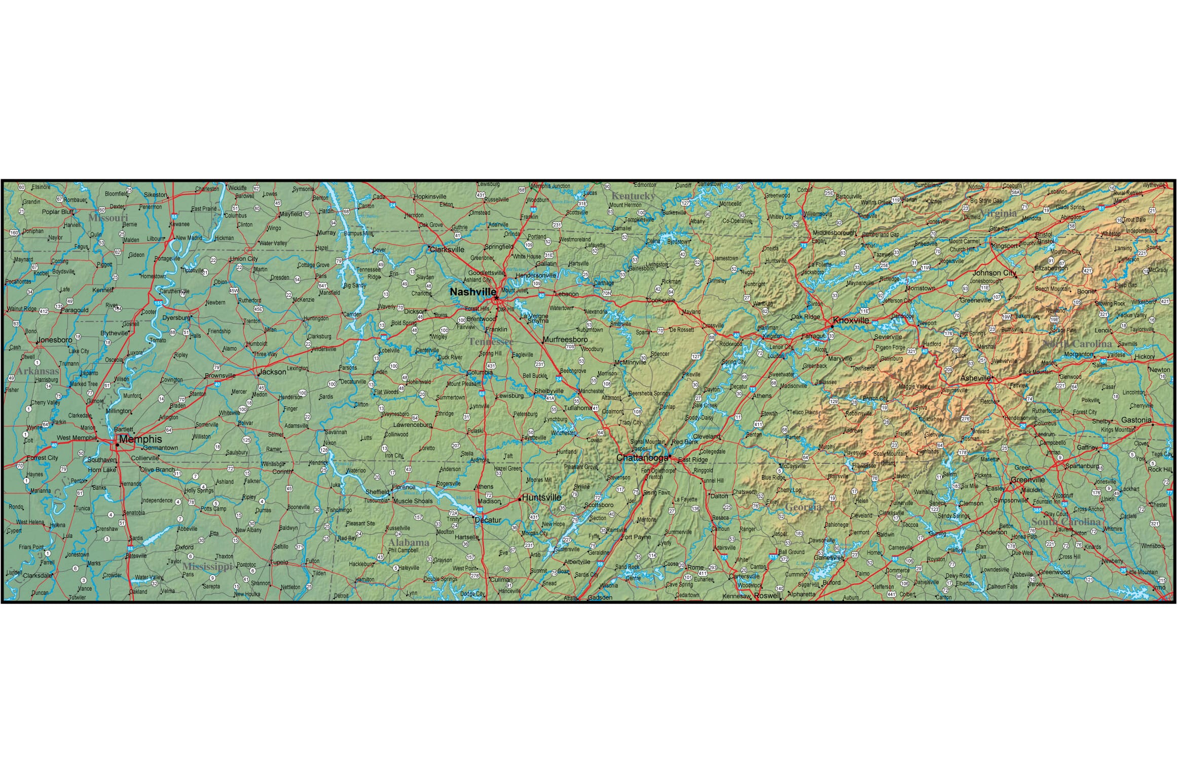 Tennessee regional map
