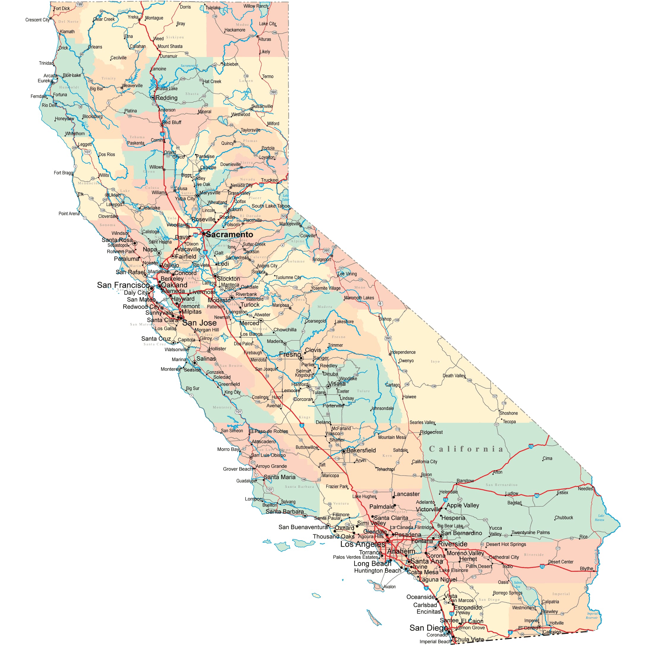 California Road Map - CA Road Map - California Highway Map