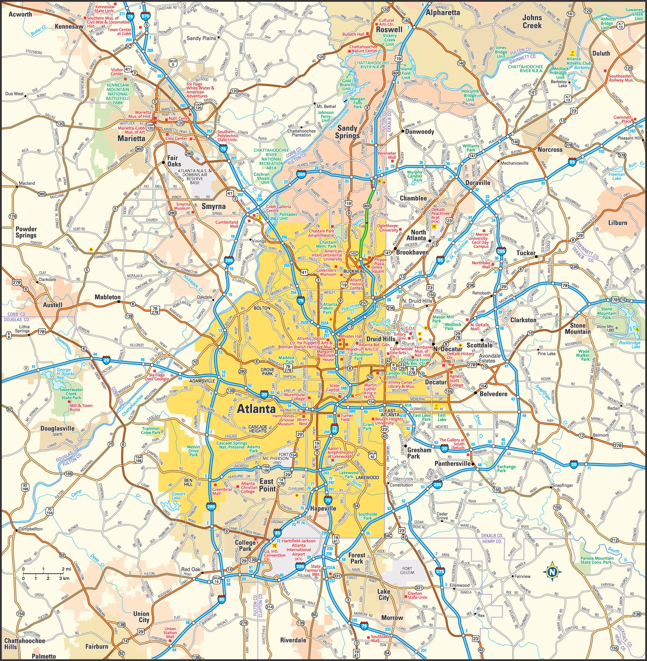 Georgia City Map Directory - Maps of Georgia Cities