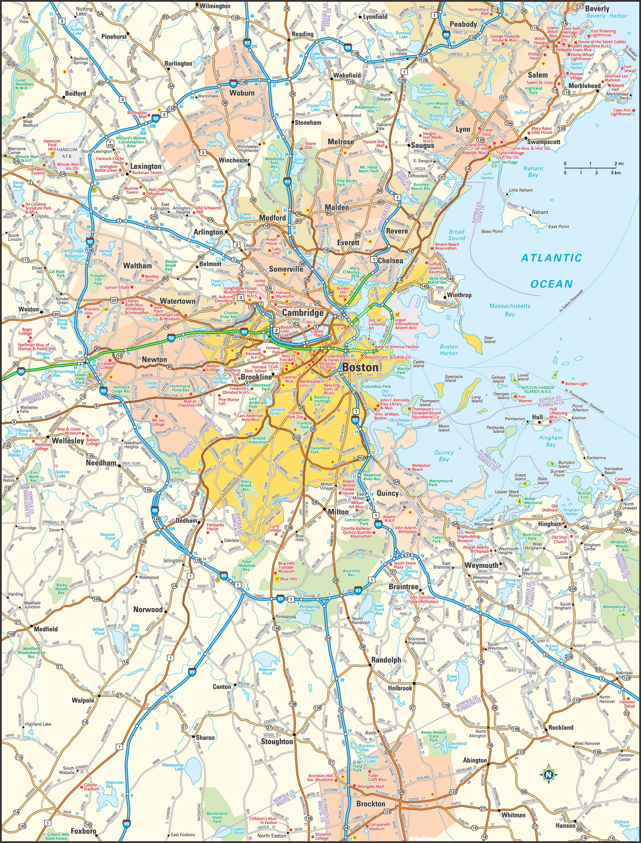 Massachusetts City Map Directory - Maps of Massachusetts Cities