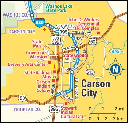 Carson City, Nevada map