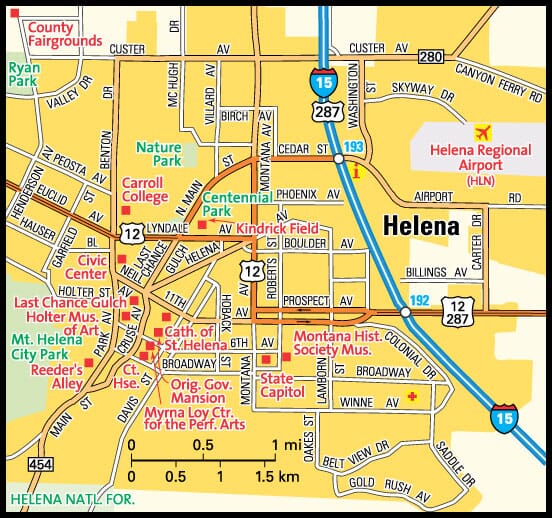 Helena, Montana map