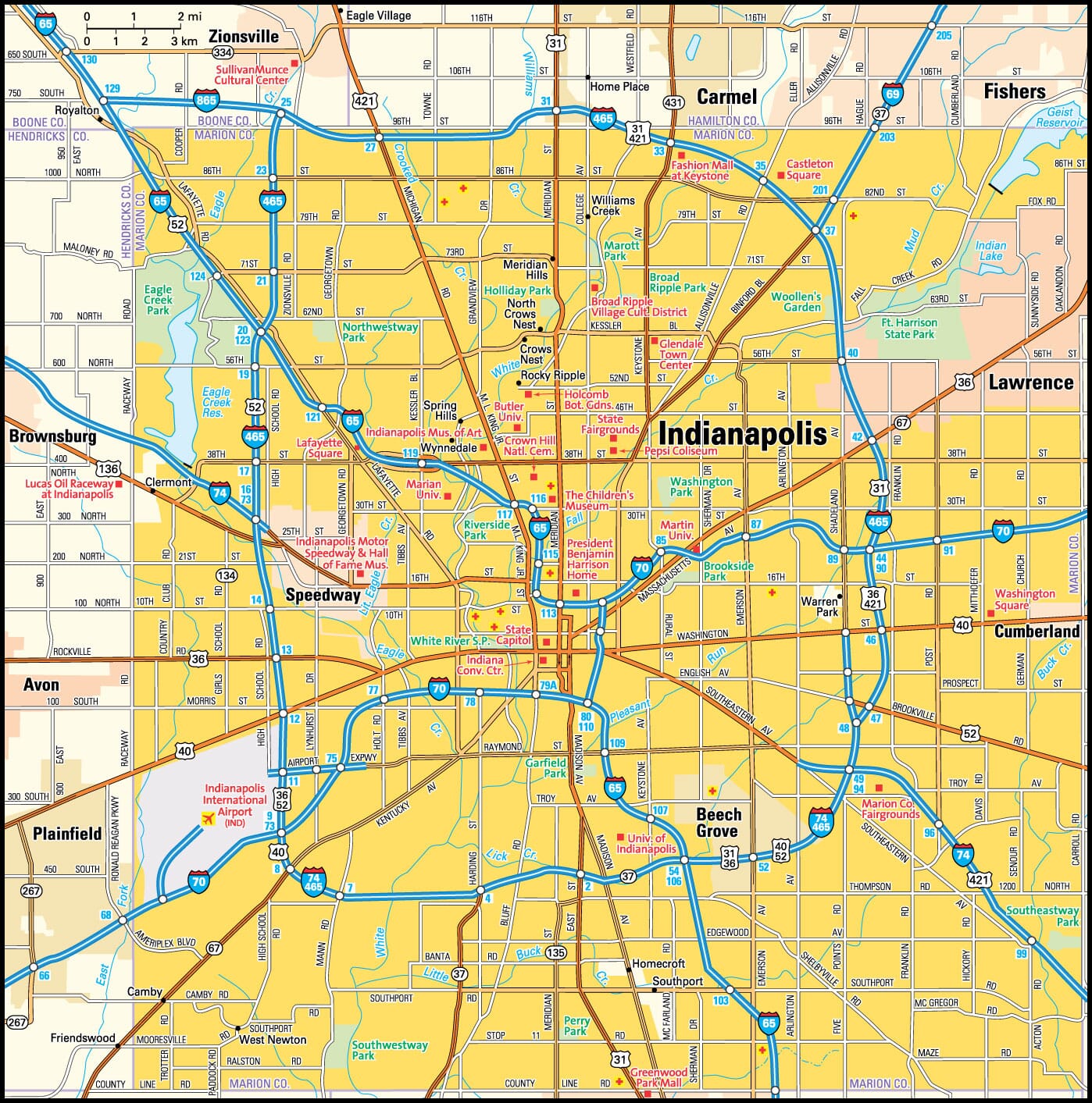 Indiana City Map Directory - Maps of Indiana Cities