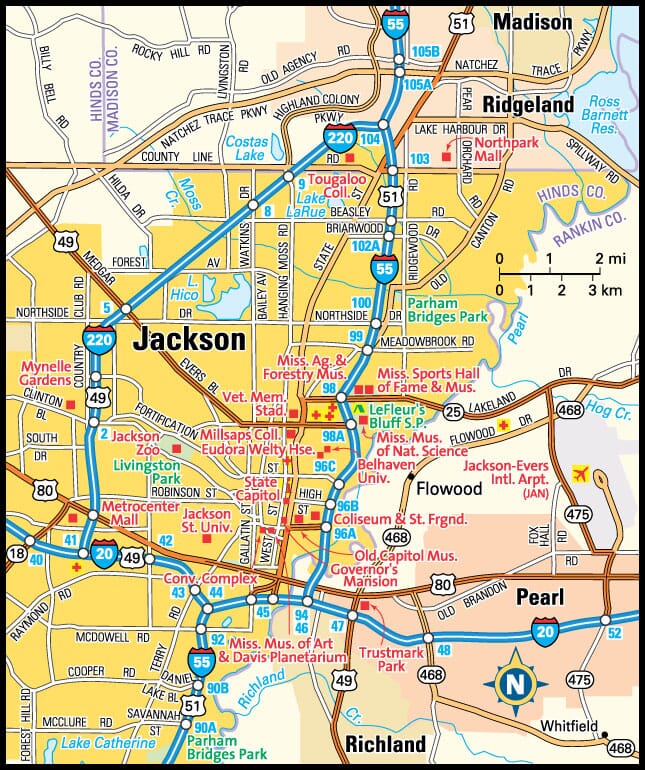 Jackson, Mississippi map