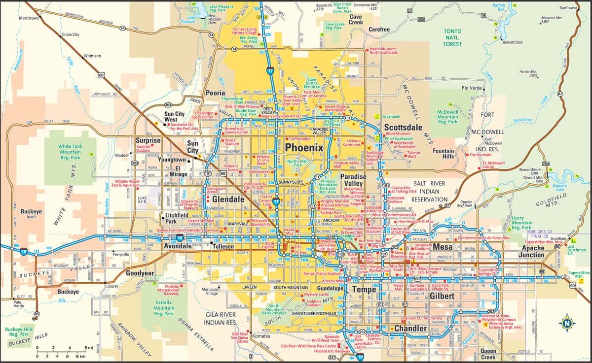 Arizona City Map Directory - Maps of Arizona Cities