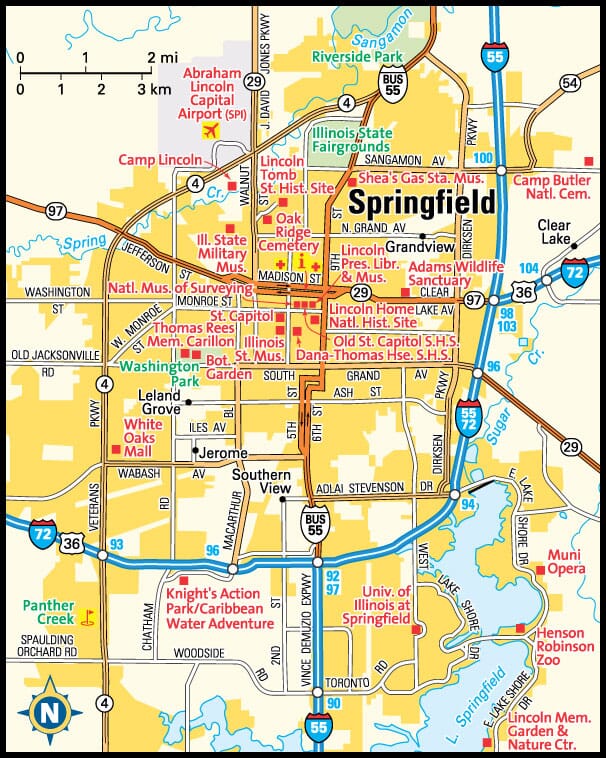 Springfield, Illinois map